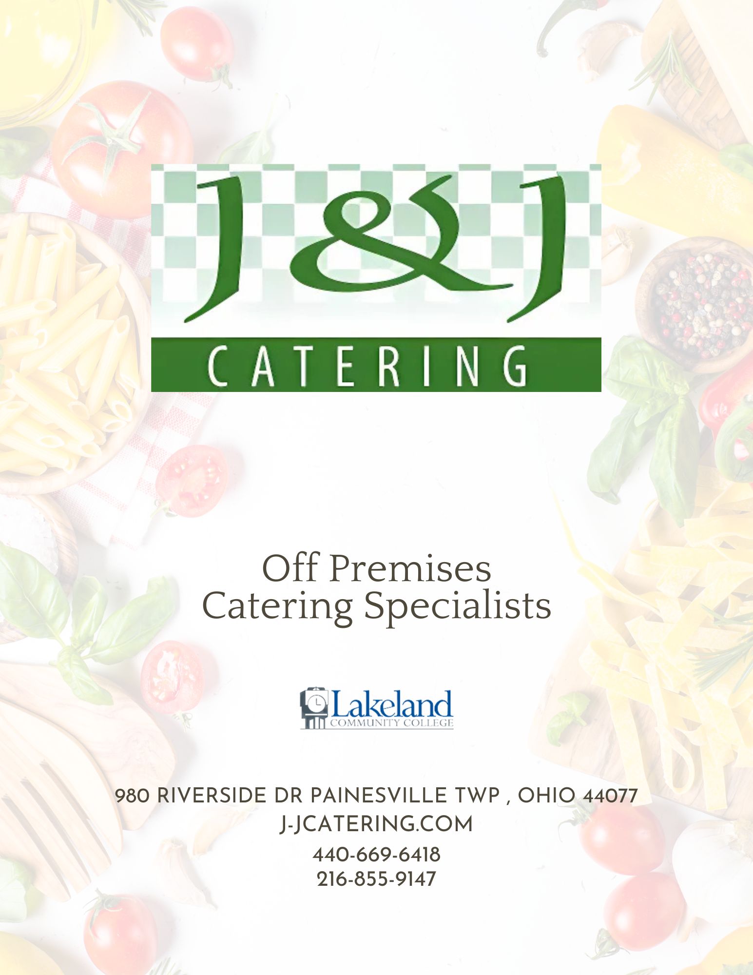 J &J Catering Downloaded Menu